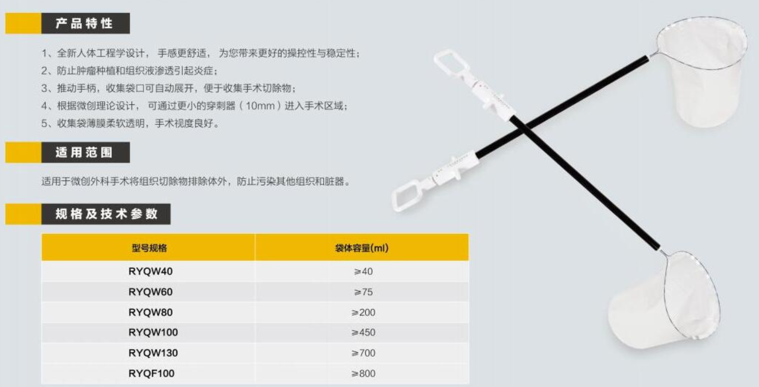 一次性内腔镜用取物袋 RYQW100